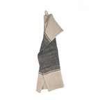 Keukendoek linnen Moody, naturel en zwart – 50 x 70 cm, voor de keuken
