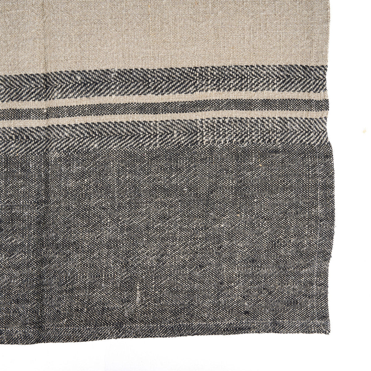 Keukendoek linnen Linen Dash naturel zwart gestreept 50 x 70 cm, voor de keuken