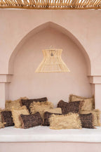 Kussenhoes katoen Oh My Gee, boho, zwart koper, 50 x 30 cm, voor woonkamer en slaapkamer