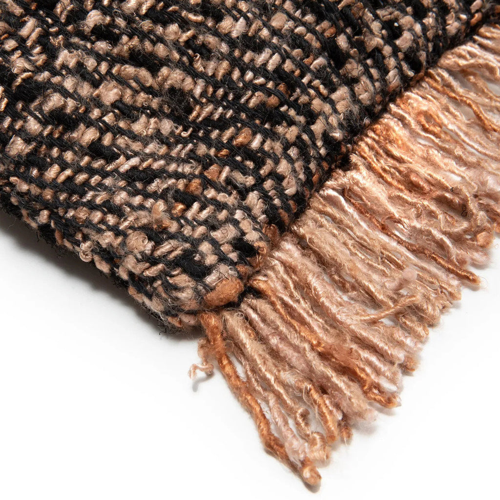Kussenhoes katoen Oh My Gee, boho, zwart koper, 50 x 30 cm, voor woonkamer en slaapkamer