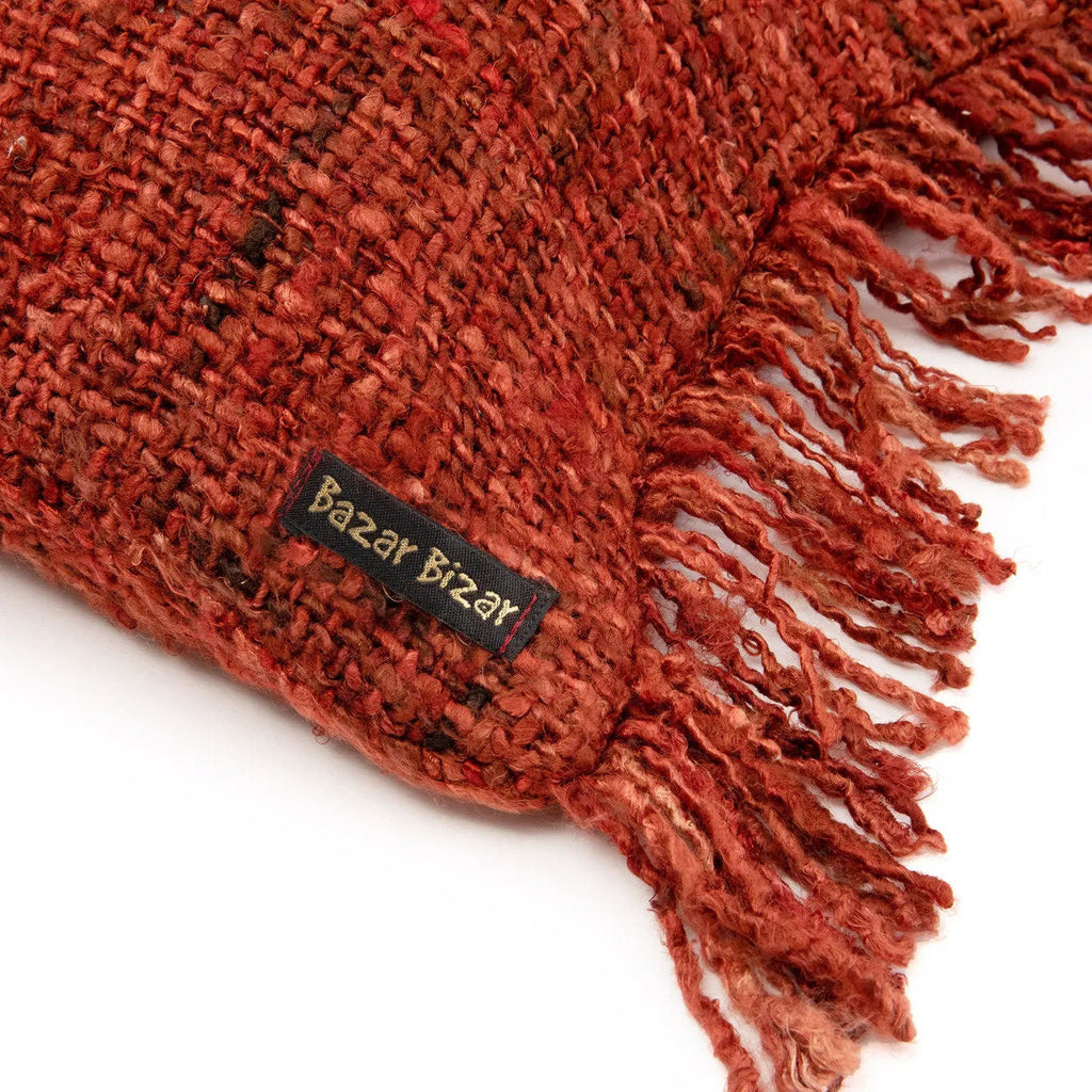Kussenhoes katoen Oh My Gee boho kersenrood 35 x 100 cm, voor woonkamer en slaapkamer