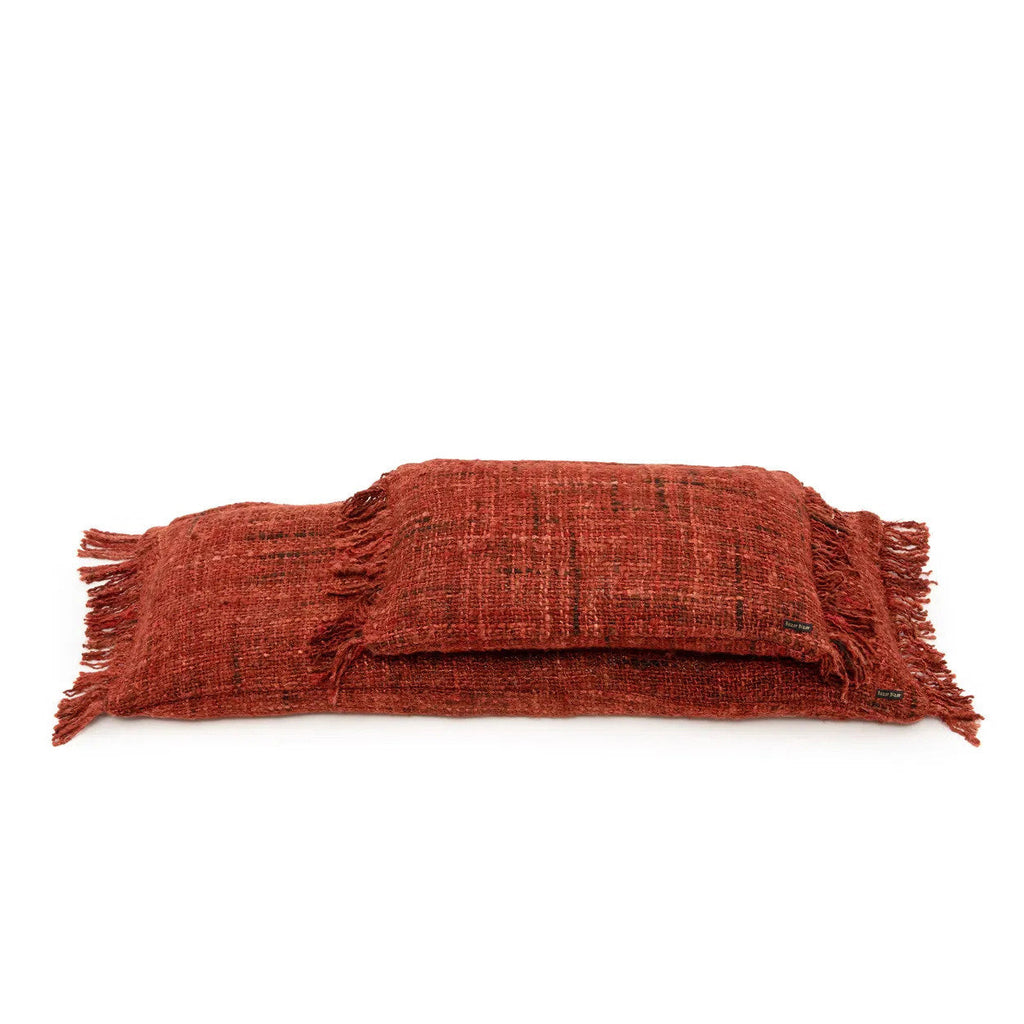 Kussenhoes katoen Oh My Gee boho kersenrood 35 x 100 cm, voor woonkamer en slaapkamer