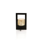 Windlicht metaal en glas zwart, model Hurricane X, 13 x 13 x 21 cm, woonkamer en eettafel