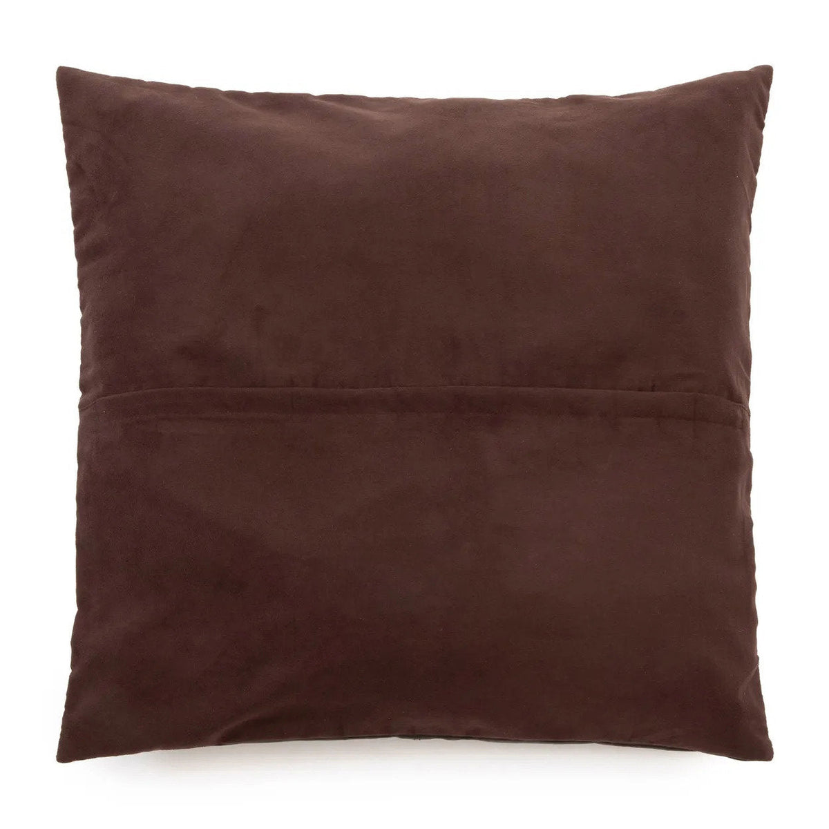Kussenhoes leer vierdelig chocoladebruin 60 x 60 cm, voor woonkamer en slaapkamer