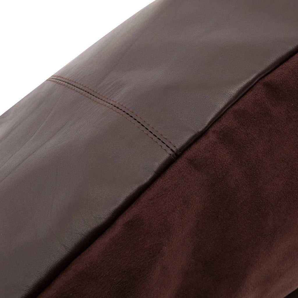 Kussenhoes leer vierdelig chocoladebruin 60 x 60 cm, voor woonkamer en slaapkamer