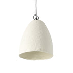 Hanglamp papier-maché Savana wit, Ø 30 cm, hoogte 35 cm – handgemaakt voor eettafel of keukeneiland