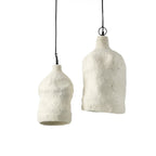 Hanglamp papier-maché Moloko wit, handgemaakt, Ø 21 x 36 cm, voor hal, bijzettafel of eettafel
