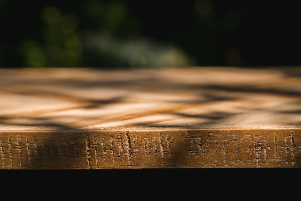 Consoletafel teakhout visgraat inklapbaar, naturel met zwart ijzeren frame – 170 x 40 x 80 cm