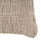 Kussenhoes linnen Damier naturel 50 x 50 cm, handgemaakt voor bank en fauteuil