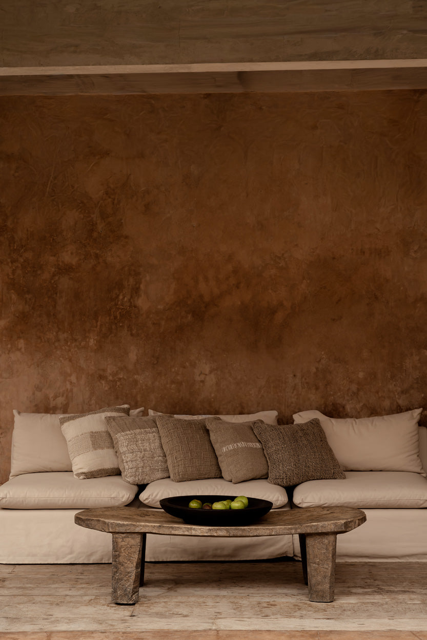 Kussenhoes linnen Linen Threads wit naturel 50 x 50 cm, handgemaakt voor bank en bed
