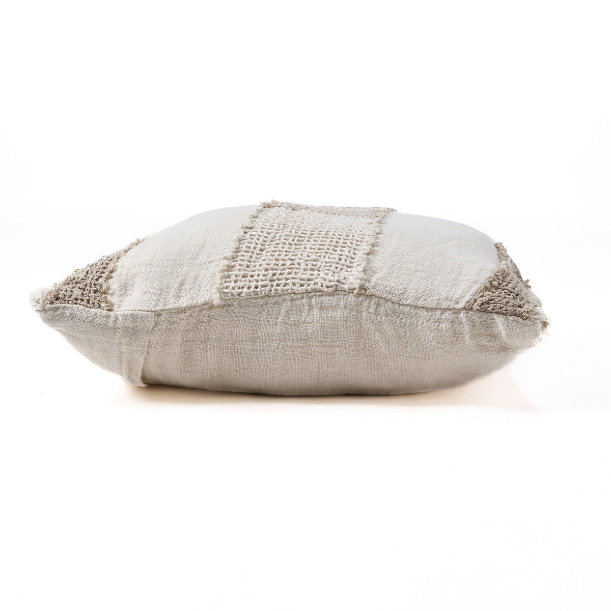 Kussenhoes linnen Linen Threads wit naturel 50 x 50 cm, handgemaakt voor bank en bed