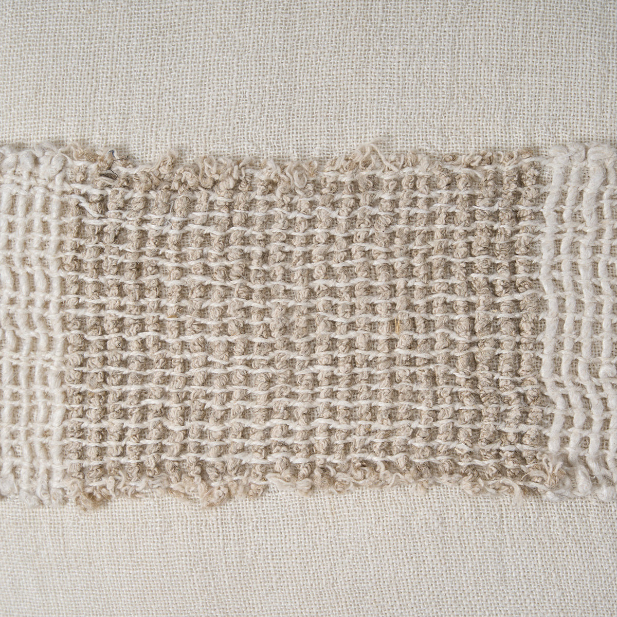 Kussenhoes linnen Linen Threads wit naturel 50 x 50 cm, handgemaakt voor bank en bed