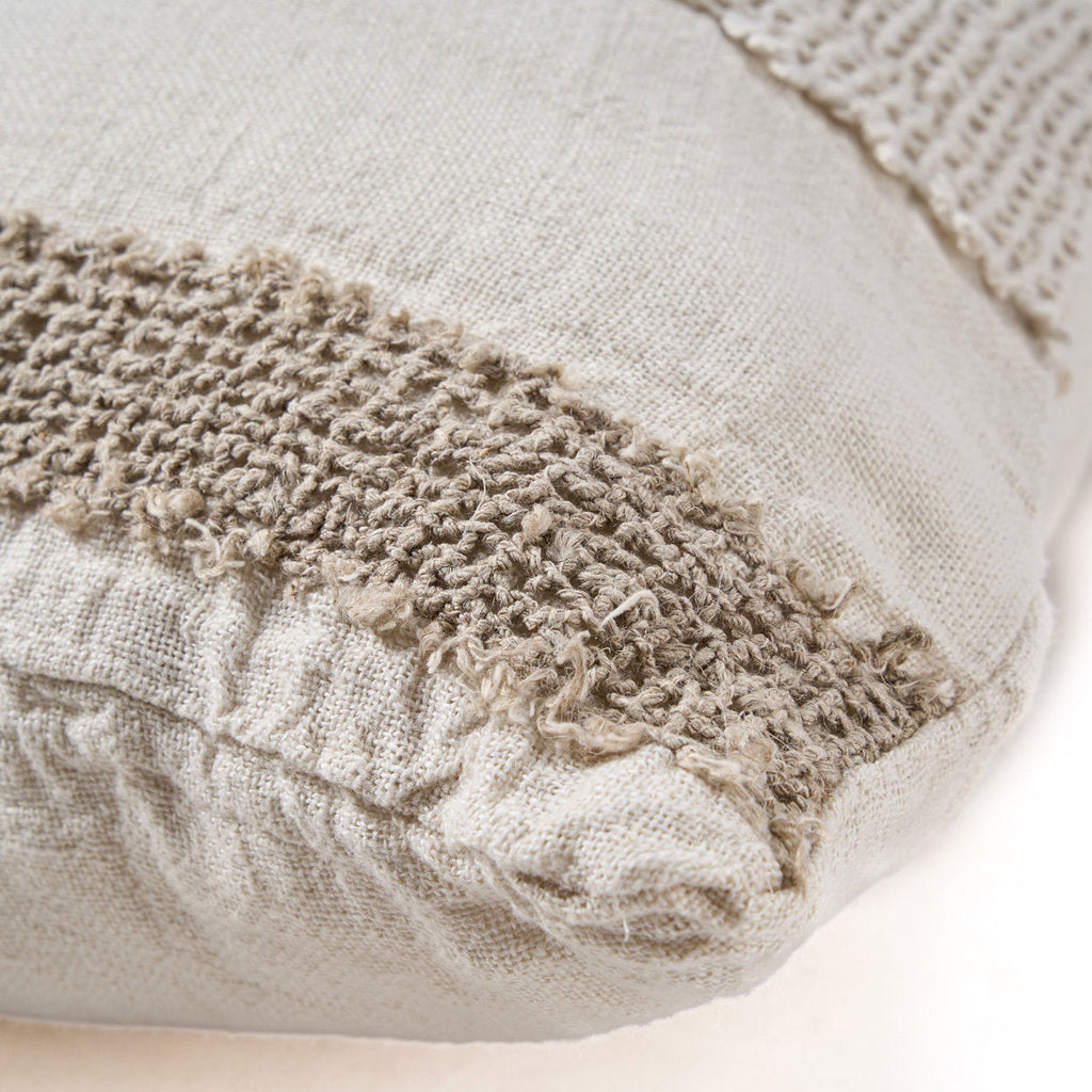 Kussenhoes linnen Linen Threads wit naturel 50 x 50 cm, handgemaakt voor bank en bed