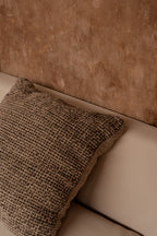 Kussenhoes linnen Linen Grain natuurlijk zwart, handgeweven met structuur – 50 x 50 cm
