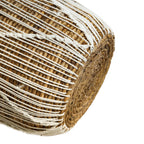 Mand bananenblad en katoen macramé naturel met wit, formaat S – Ø 30 x 40 cm