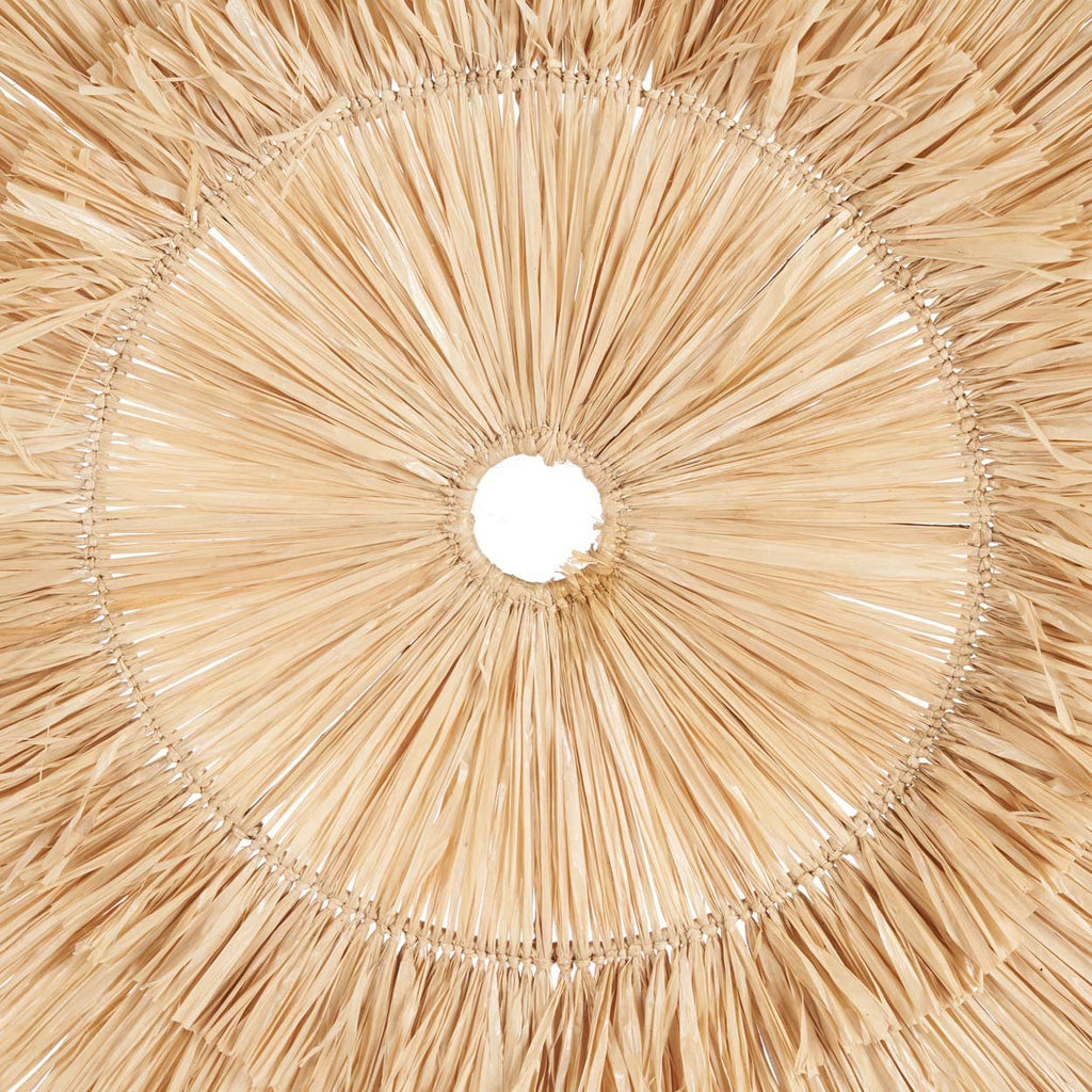Wanddecoratie sisal Sehseh naturel Ø 85 cm, handgemaakt, voor woonkamer, slaapkamer en hal