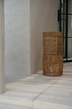 Hanglamp bananenblad handgemaakt Takuhanki naturel Ø 32 x 67 cm, voor eetkamer, slaapkamer en woonkamer