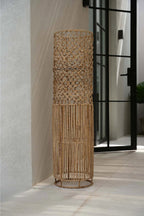 Hanglamp bananenblad Takuhanki XL handgevlochten, naturel – 31 x 31 x 116 cm