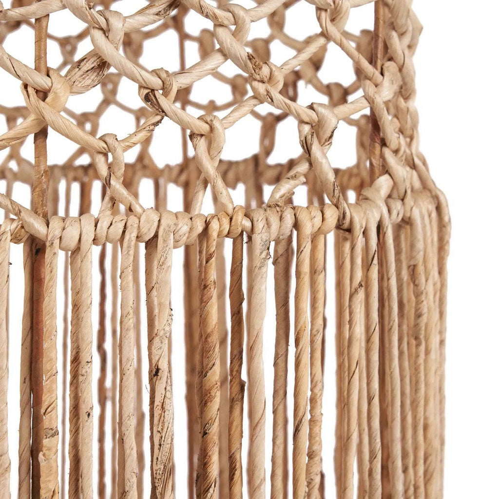 Hanglamp bananenblad Takuhanki XL handgevlochten, naturel – 31 x 31 x 116 cm