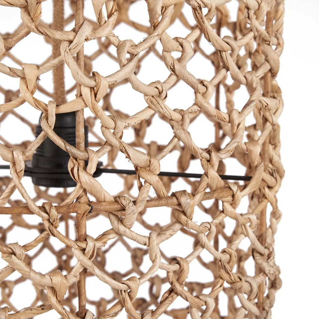 Hanglamp bananenblad Takuhanki XL handgevlochten, naturel – 31 x 31 x 116 cm