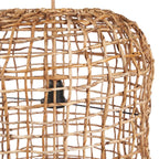 Hanglamp bananenblad handgeweven Kuso naturel 40 x 40 x 74 cm, voor woonkamer en eetkamer