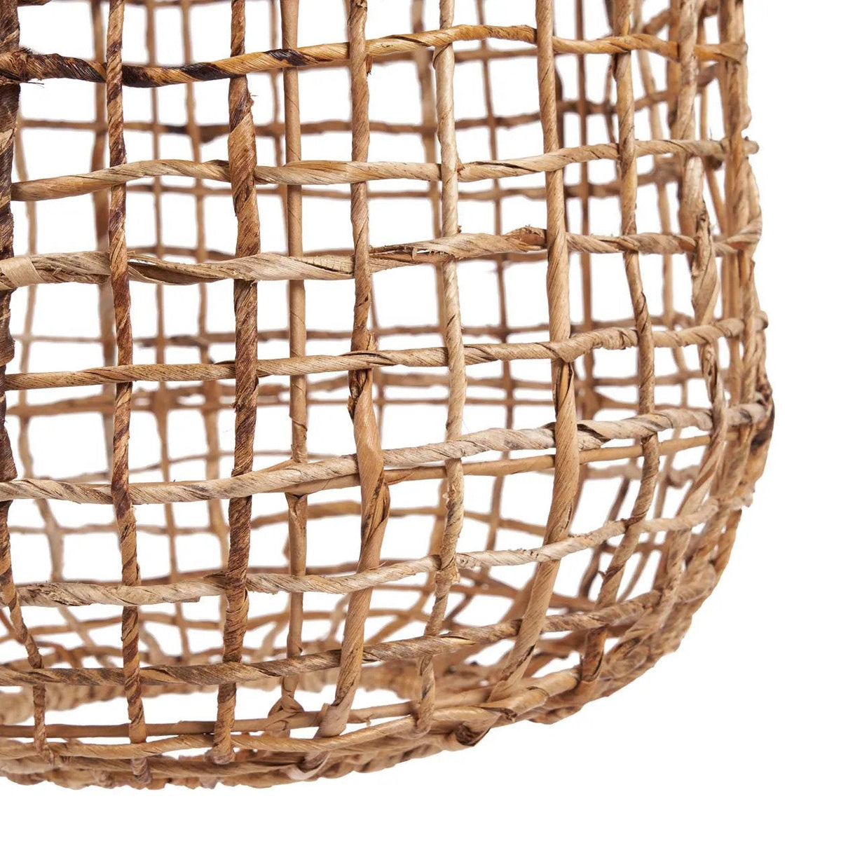 Hanglamp bananenblad handgeweven Kuso naturel 40 x 40 x 74 cm, voor woonkamer en eetkamer