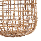 Hanglamp bananenblad Kuso naturel, nestachtig ontwerp, 30 x 30 x 57 cm, voor woonkamer, eetkamer en slaapkamer