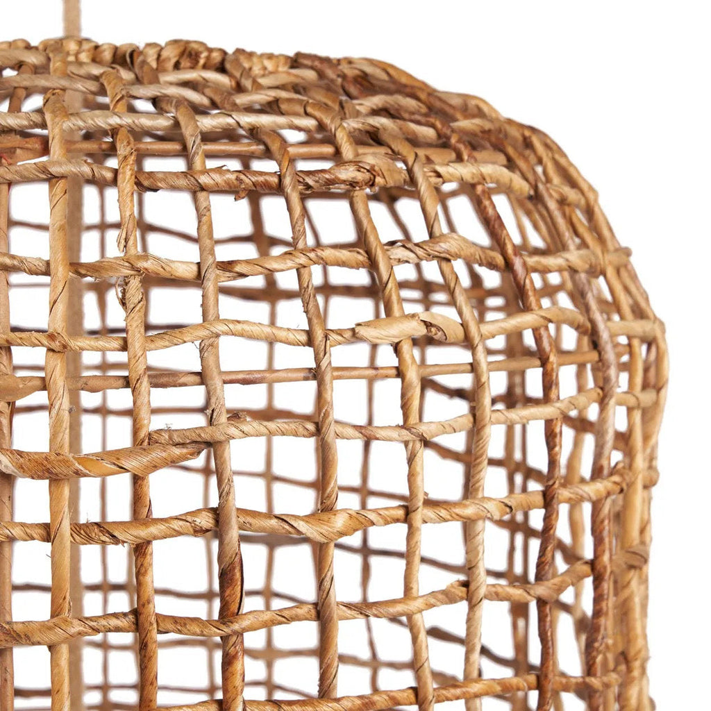 Hanglamp bananenblad handgeweven Kuso XL, naturel – Ø 50 x 92 cm, woonkamer en eetkamer