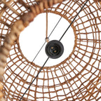 Hanglamp bananenblad handgeweven Kuso XL, naturel – Ø 50 x 92 cm, woonkamer en eetkamer