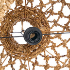 Hanglamp bananenblad handgemaakt naturel L – Ø 45 x 35 cm, voor woonkamer, slaapkamer of overdekt terras