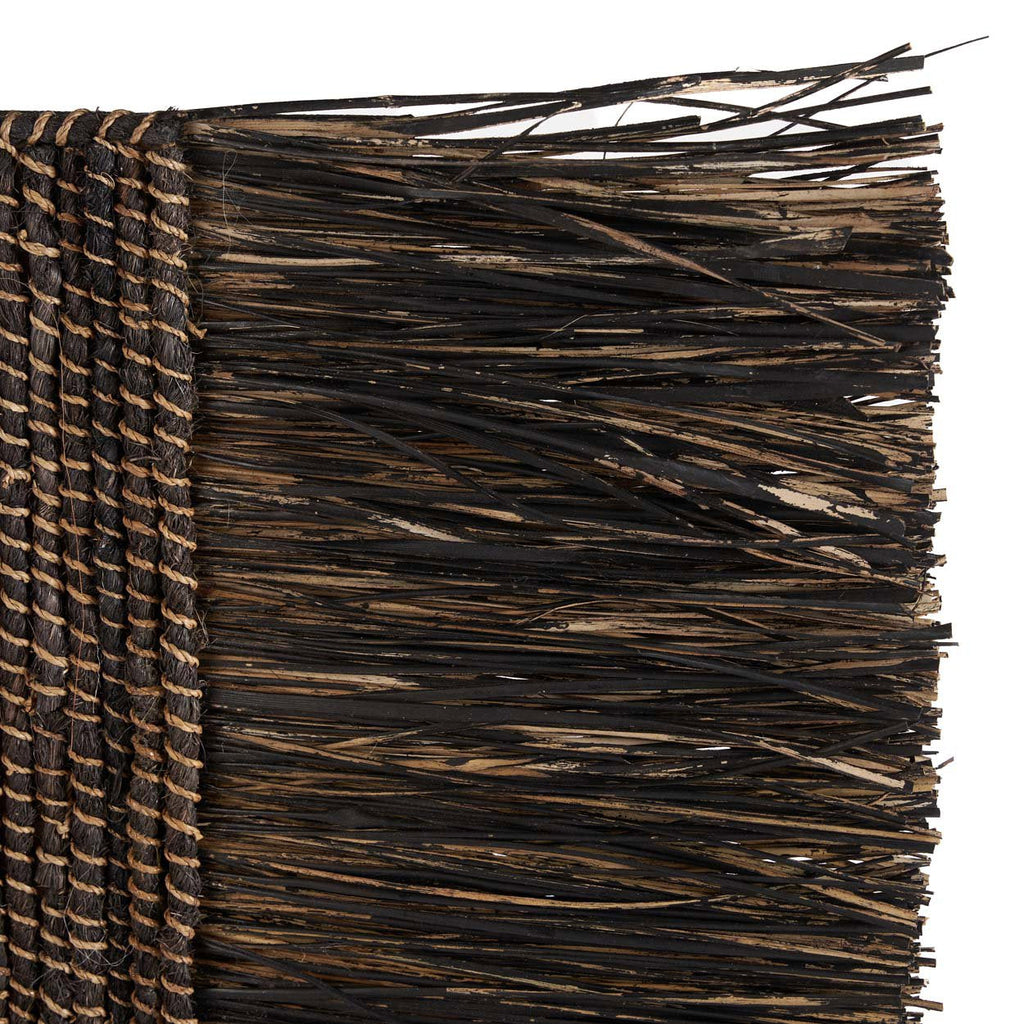 Wanddecoratie zeegras handgeweven Dada zwart – 74 x 87 cm, voor woonkamer, slaapkamer of hal