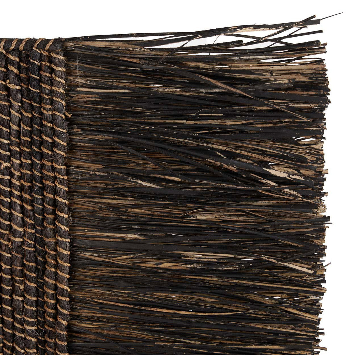 Wanddecoratie zeegras handgeweven Dada zwart – 74 x 87 cm, voor woonkamer, slaapkamer of hal