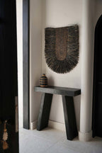 Wanddecoratie zeegras handgeweven Dada zwart – 74 x 87 cm, voor woonkamer, slaapkamer of hal