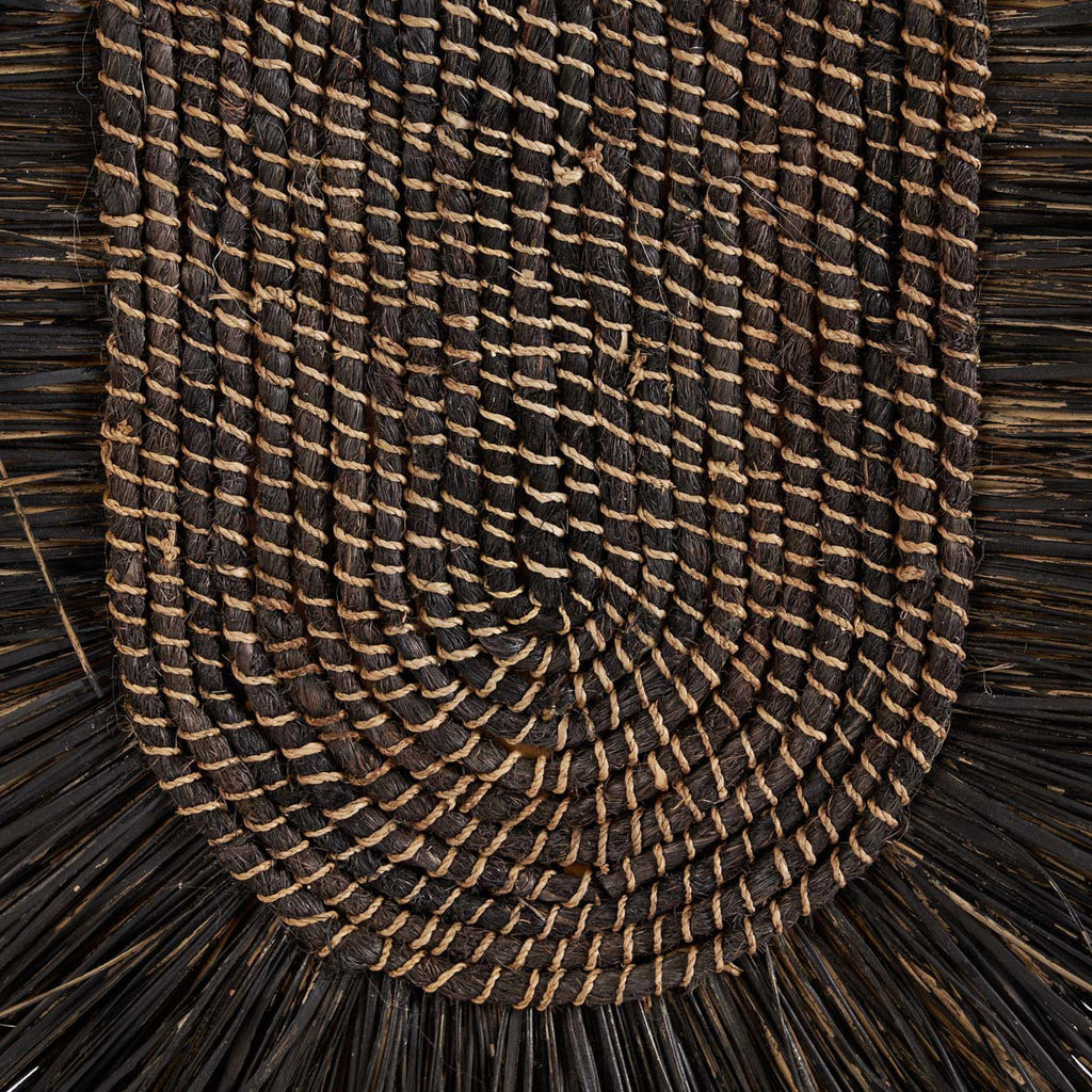 Wanddecoratie zeegras handgeweven Dada zwart – 74 x 87 cm, voor woonkamer, slaapkamer of hal