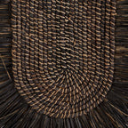 Wanddecoratie zeegras handgeweven Dada zwart – 74 x 87 cm, voor woonkamer, slaapkamer of hal