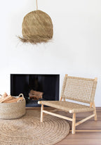 Hanglamp gras handgevlochten Wicked naturel 50 x 50 x 50 cm, boho voor slaapkamer en woonkamer