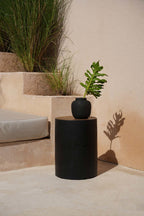 Vaas terracotta Peaky zwart, maat S – H 14 x Ø 13 cm, voor droogbloemen