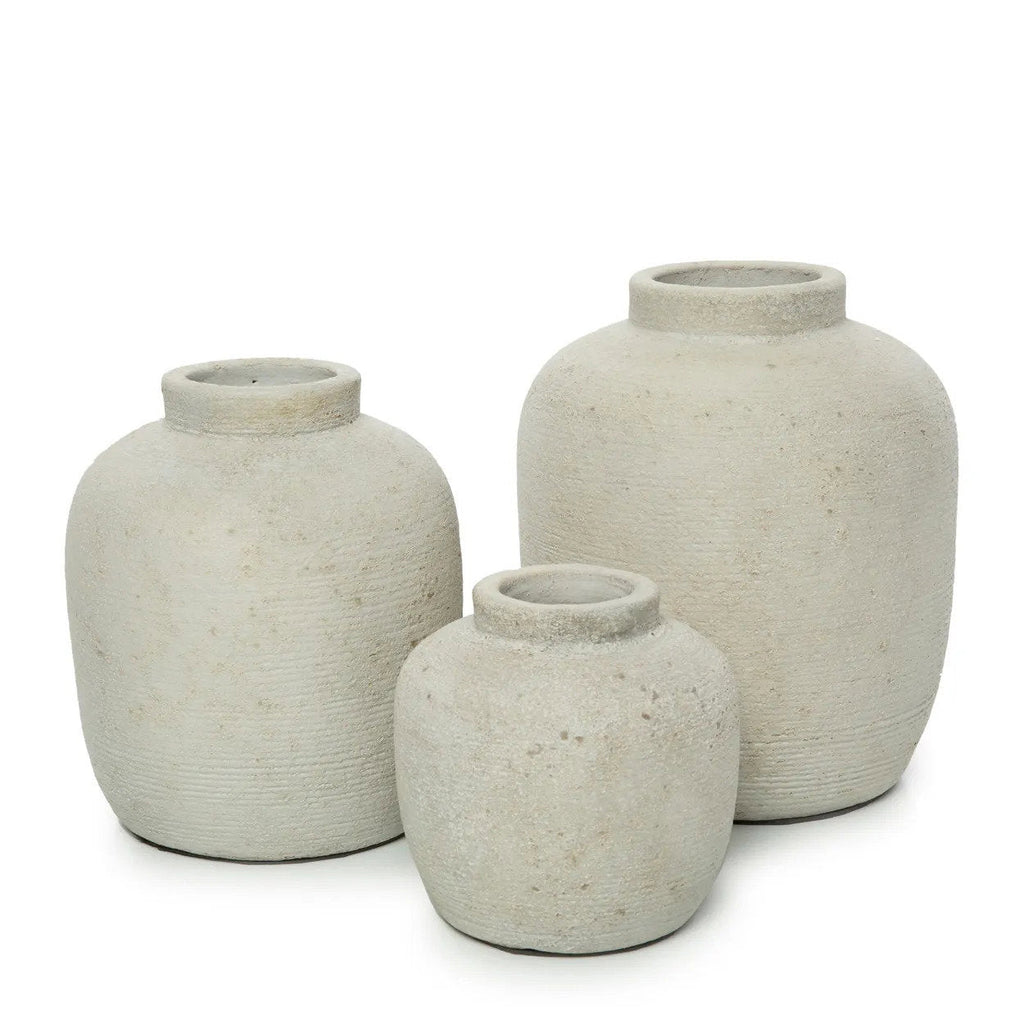 Vaas terracotta betonlook beton Peaky L – Ø 19 x 22 cm, voor droogbloemen