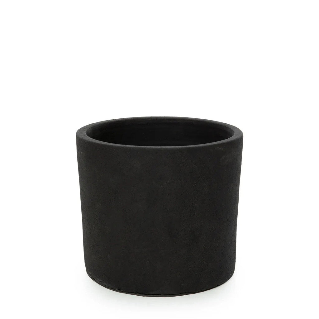 Bloempot terracotta met teakhouten standaard, zwart naturel, 28 x 28 x 36 cm, voor droogbloemen