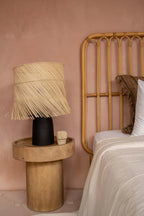 Tafellampvoet terracotta mat zwart met E27-fitting en kabel, Ø 16 cm, hoogte 34 cm voor salontafel of nachtkastje