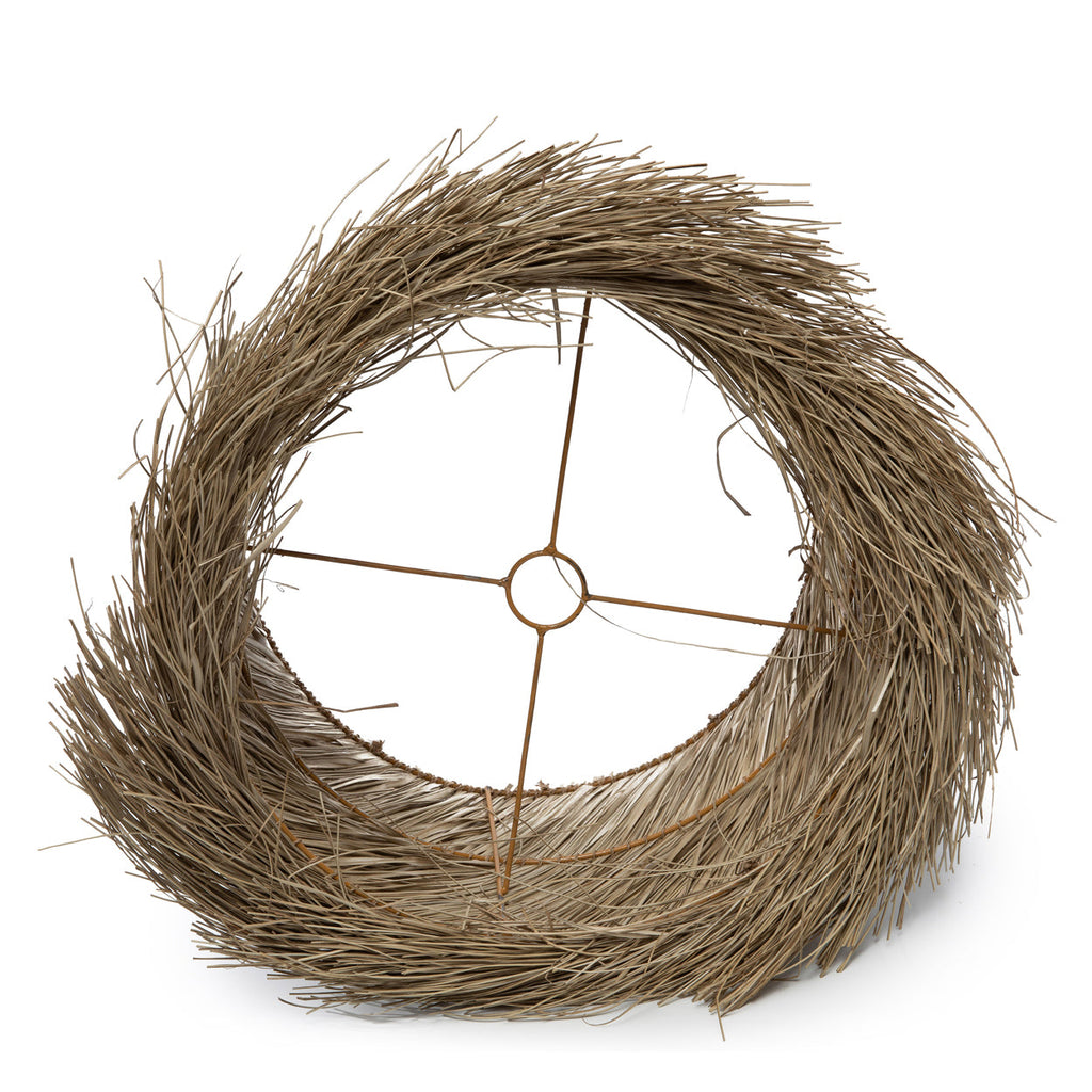 Lampenkap pandan handgeweven boho naturel Ø 42 x 32 cm, met franjes voor tafellamp