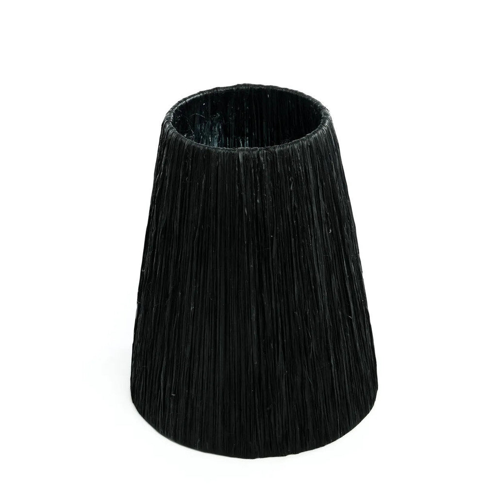 Tafellamp terracotta en gras Naxos, zwart met naturel rotan – 56 cm hoog, 25 x 25 cm