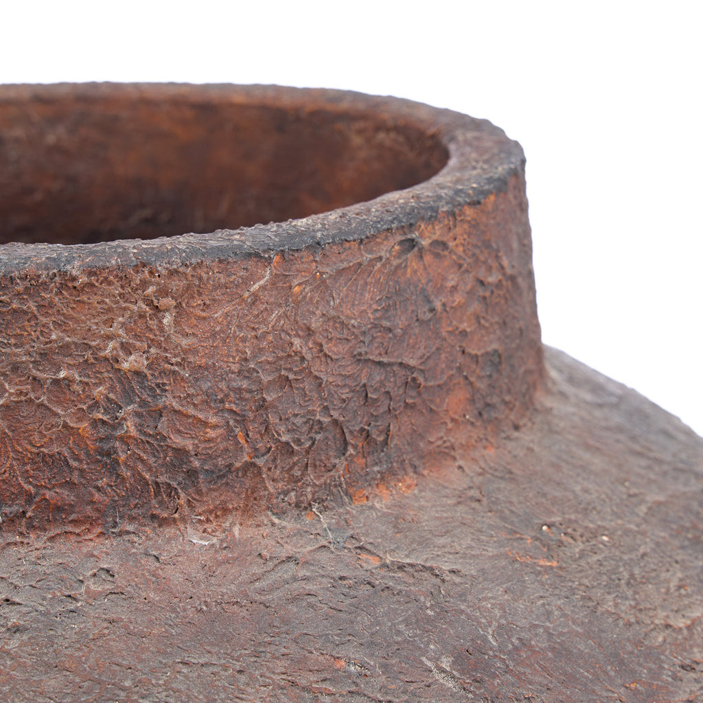 Vloervaas terracotta Volcanic bordeaux XXL, Ø 50 x 70 cm, handgemaakt voor woonkamer, hal of terras