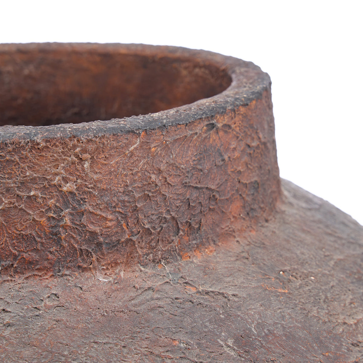 Vloervaas terracotta Volcanic bordeaux XXL, Ø 50 x 70 cm, handgemaakt voor woonkamer, hal of terras