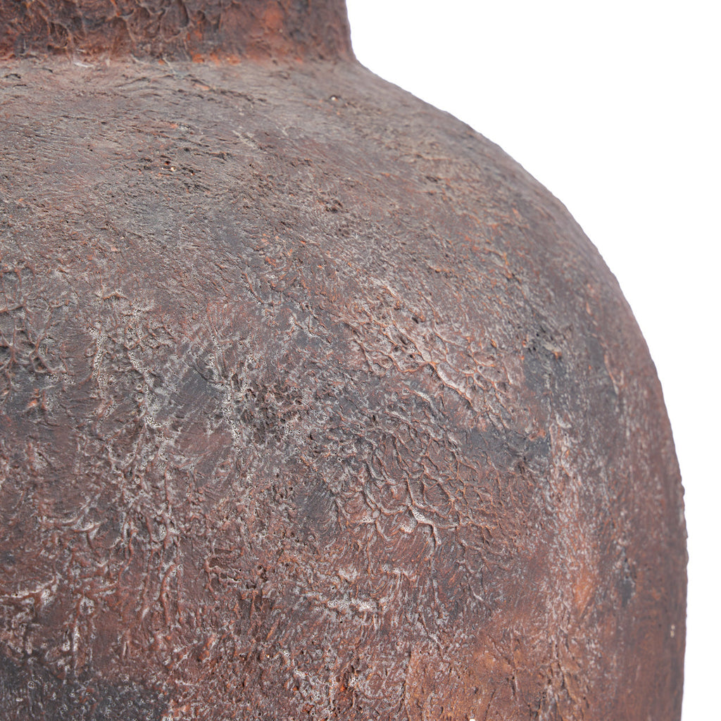 Vloervaas terracotta Volcanic bordeaux XXL, Ø 50 x 70 cm, handgemaakt voor woonkamer, hal of terras