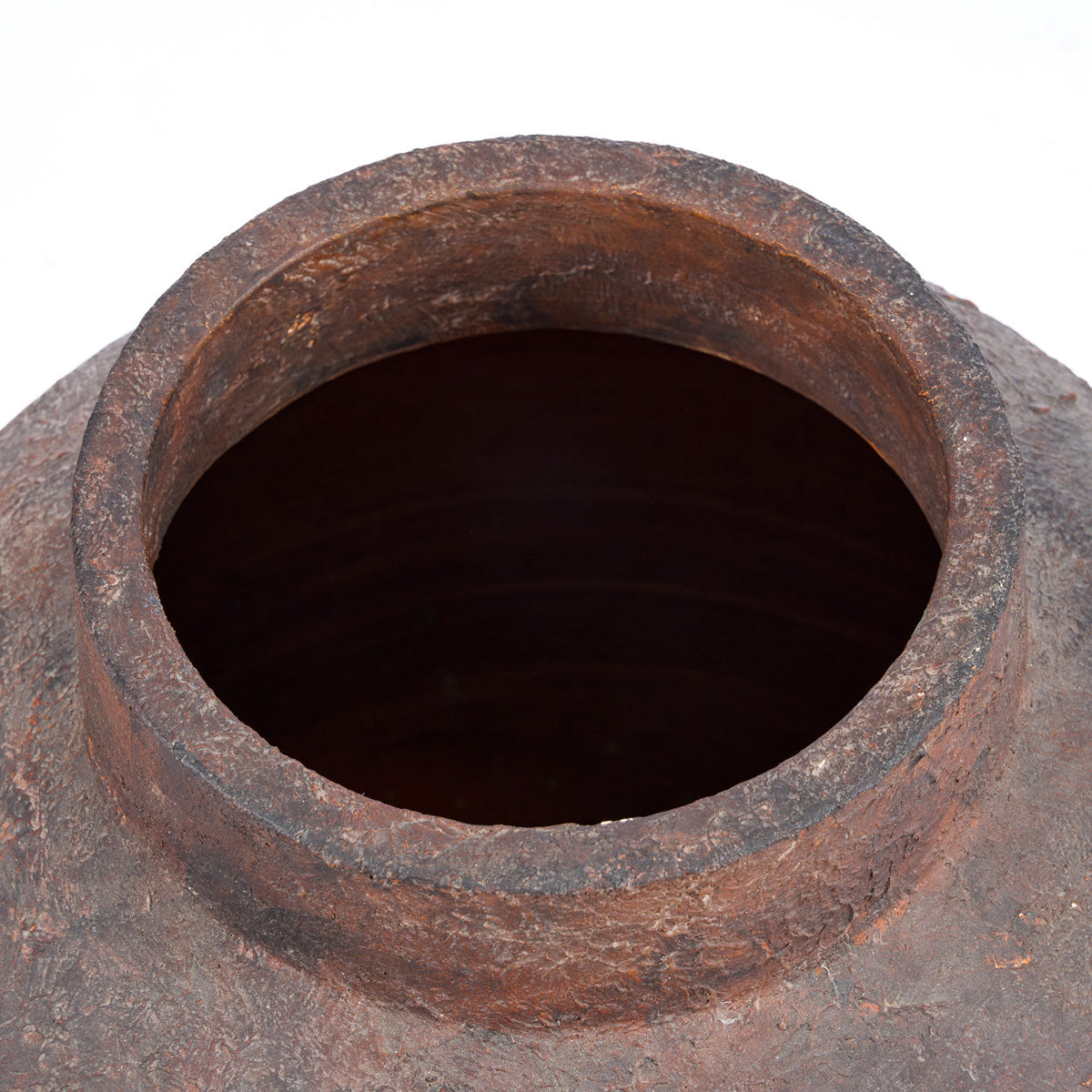 Vloervaas terracotta Volcanic bordeaux XXL, Ø 50 x 70 cm, handgemaakt voor woonkamer, hal of terras