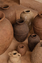Vaas terracotta Clay Echo crème handgemaakt, medium – 20 x 20 x 30 cm voor bloemen en takken