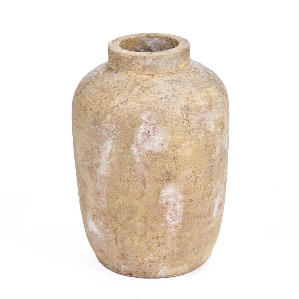 Vaas terracotta Clay Echo crème handgemaakt, medium – 20 x 20 x 30 cm voor bloemen en takken