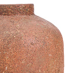 Vaas terracotta Clay Echo L, ronde vloervaas met ruwe aardse textuur, 30 x 30 x 40 cm