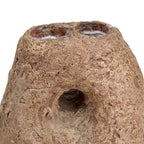 Kandelaar terracotta bruin voor twee kaarsen, handafgewerkt – 20 x 15 x 28 cm